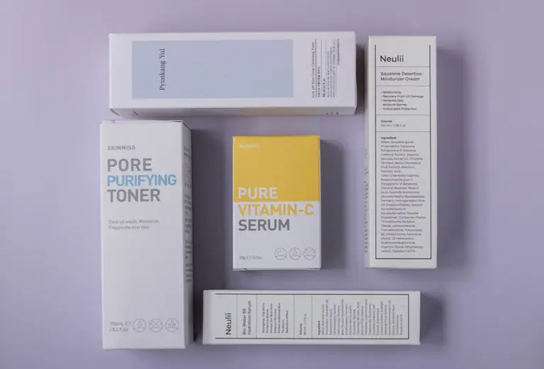 white and black labeled box