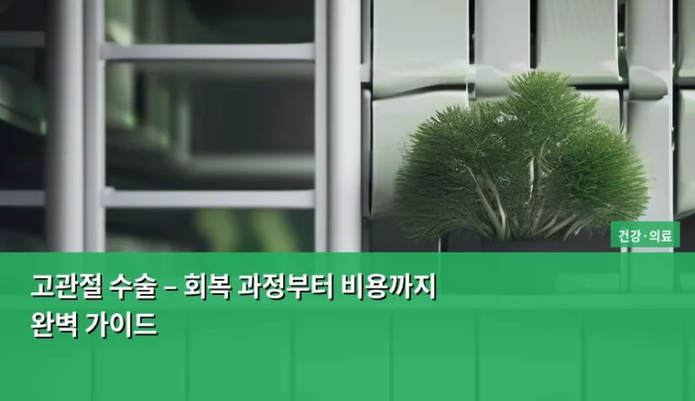 고관절 수술 – 회복 과정부터 비용까지 완벽 가이드