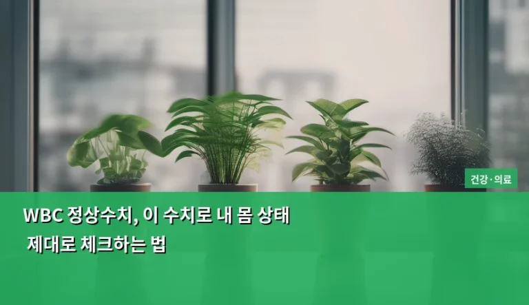 WBC 정상수치, 이 수치로 내 몸 상태 제대로 체크하는 법