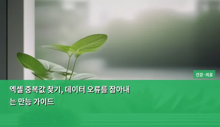 엑셀 중복값 찾기, 데이터 오류를 잡아내는 만능 가이드