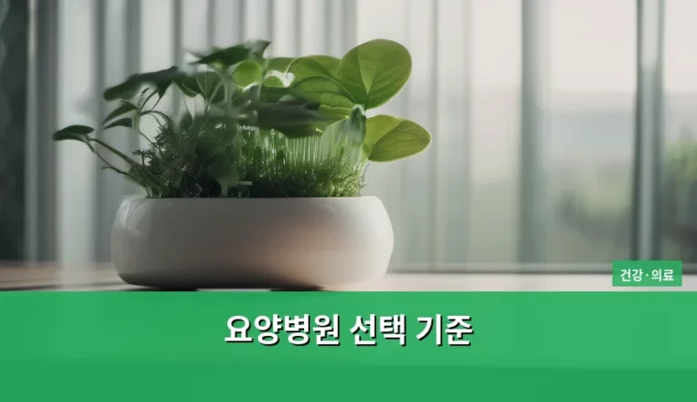 부모님을 위한 요양병원 선택 기준 가이드