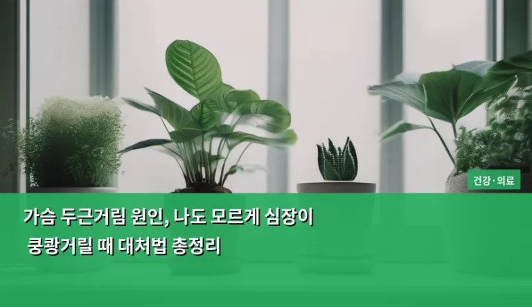 가슴 두근거림 원인, 나도 모르게 심장이 쿵쾅거릴 때 대처법 총정리