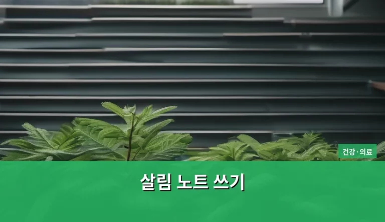 건강 관리를 위한 살림 노트 쓰기 가이드