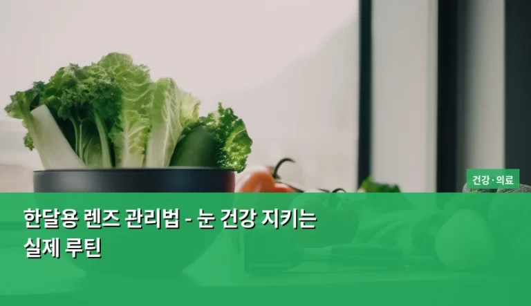 한달용 렌즈 관리법 – 눈 건강 지키는 실제 루틴