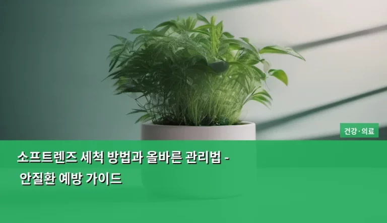 소프트렌즈 세척 방법과 올바른 관리법 – 안질환 예방 가이드
