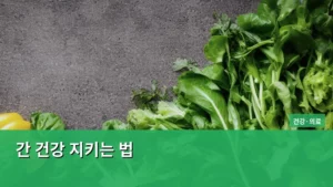 간 건강 지키는 법, 오늘부터 실천하는 습관으로 지키자