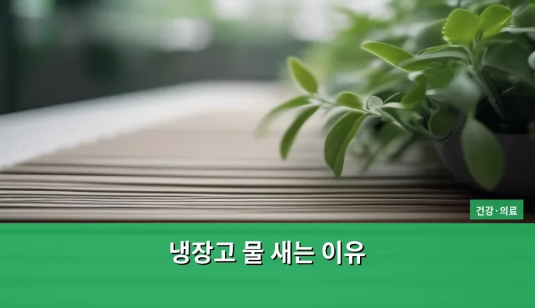 냉장고 바닥에 물이 고였다면? 냉장고 물 새는 이유와 해결 방법 총정리