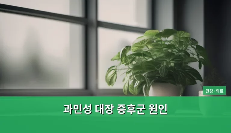 과민성 대장 증후군 원인 및 관리 방법 총정리
