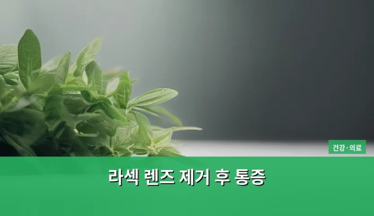 라섹 렌즈 제거 후 통증 원인과 관리 방법