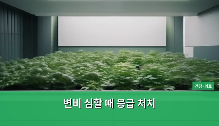 변비 심할 때 응급 처치 방법 및 관리 가이드