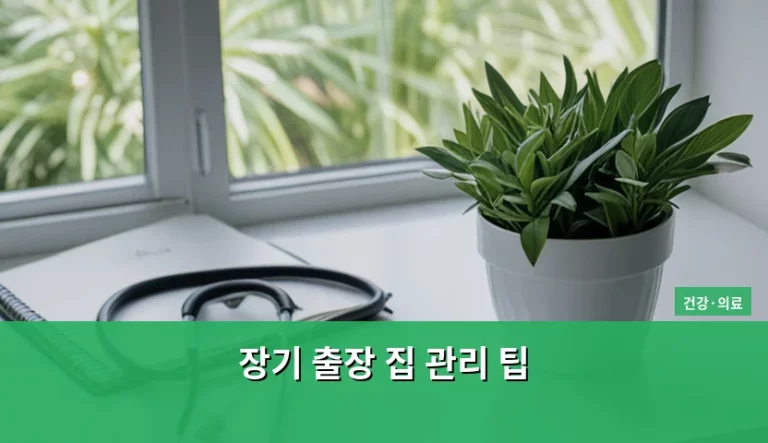 장기 출장 집 관리 팁과 건강한 주거 환경 유지법