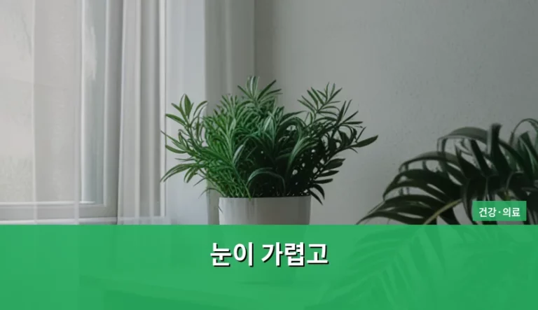 눈이 가렵고 뻑뻑할 때 원인과 증상별 대처 방법