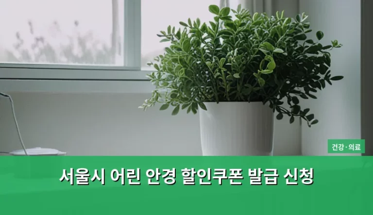 서울시 어린 안경 할인쿠폰 발급 신청 대상과 절차 안내