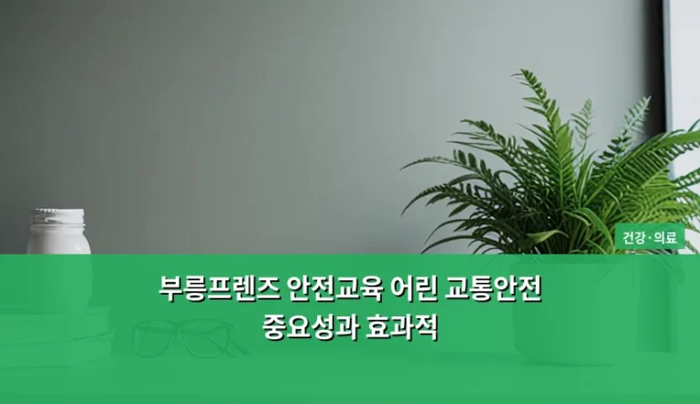 부릉프렌즈 안전교육 어린 교통안전 중요성과 효과적 실천 방법